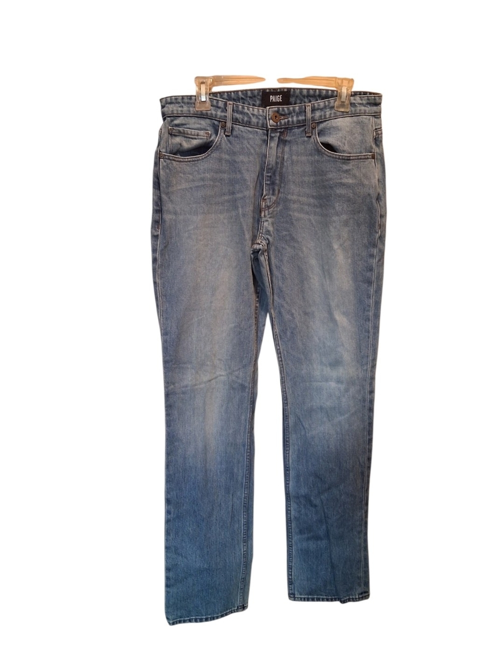 PAIGE Men’s Faded Blue Straight Jeans